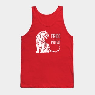 Tiger with Pride and Protect Tagline Tank Top